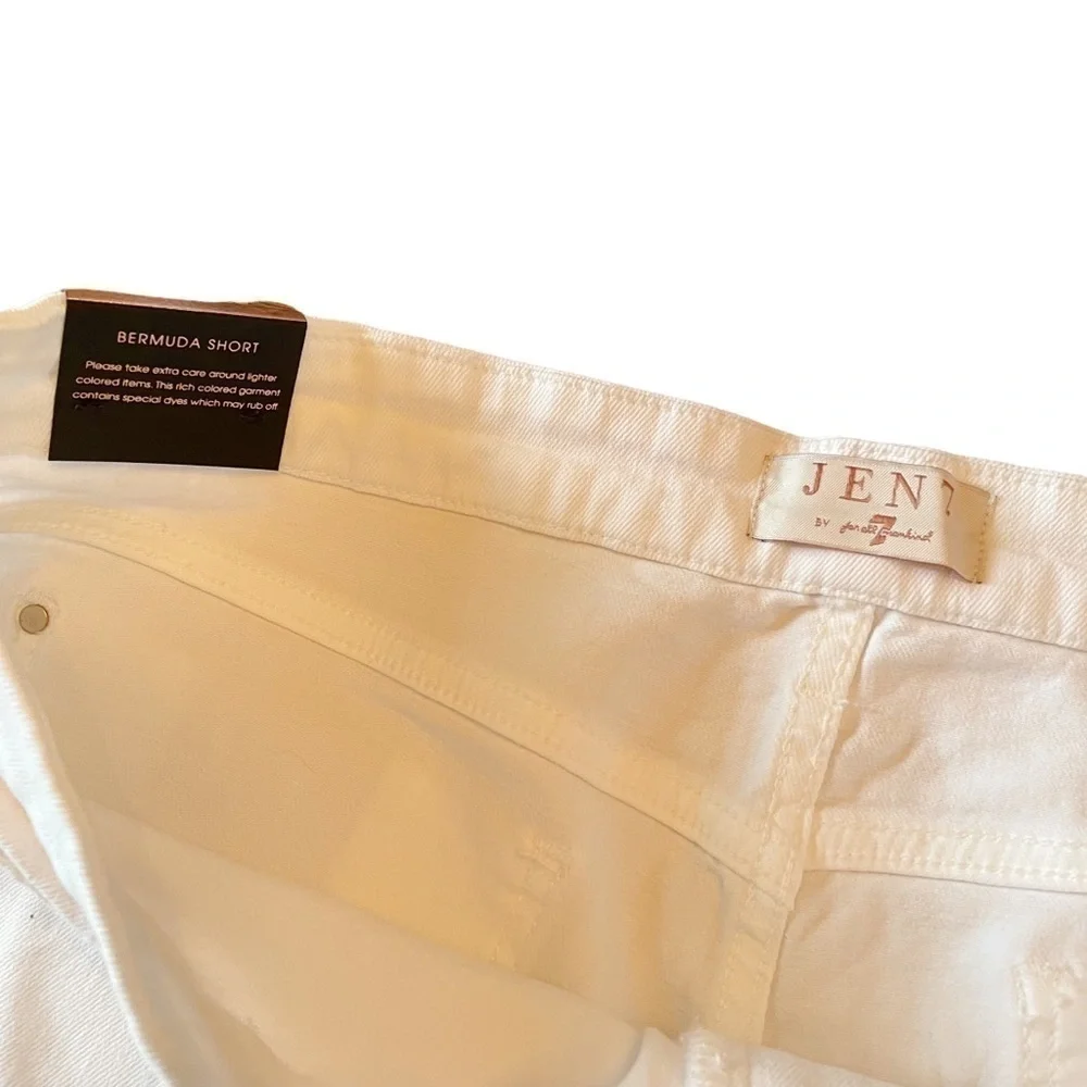 Jen7 7 For All Mankind 7FAM White Denim Bermuda Shorts Size 16 New NWT